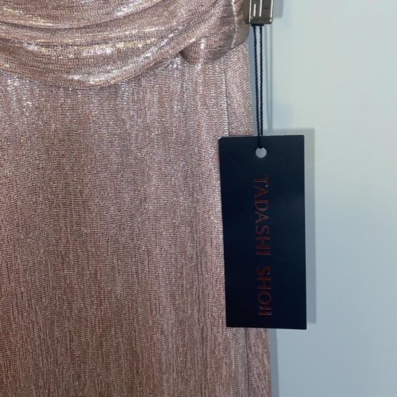 TADASHI SHOJI Constance Pleated Gown in Stretch-lamé - Picture 8 of 9